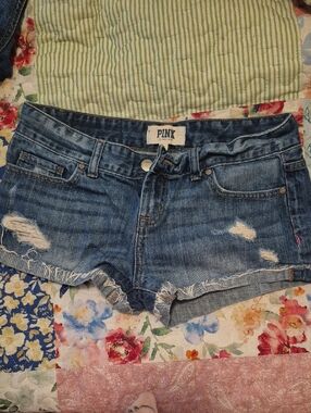VS Pink Distrssed Denim Shorts